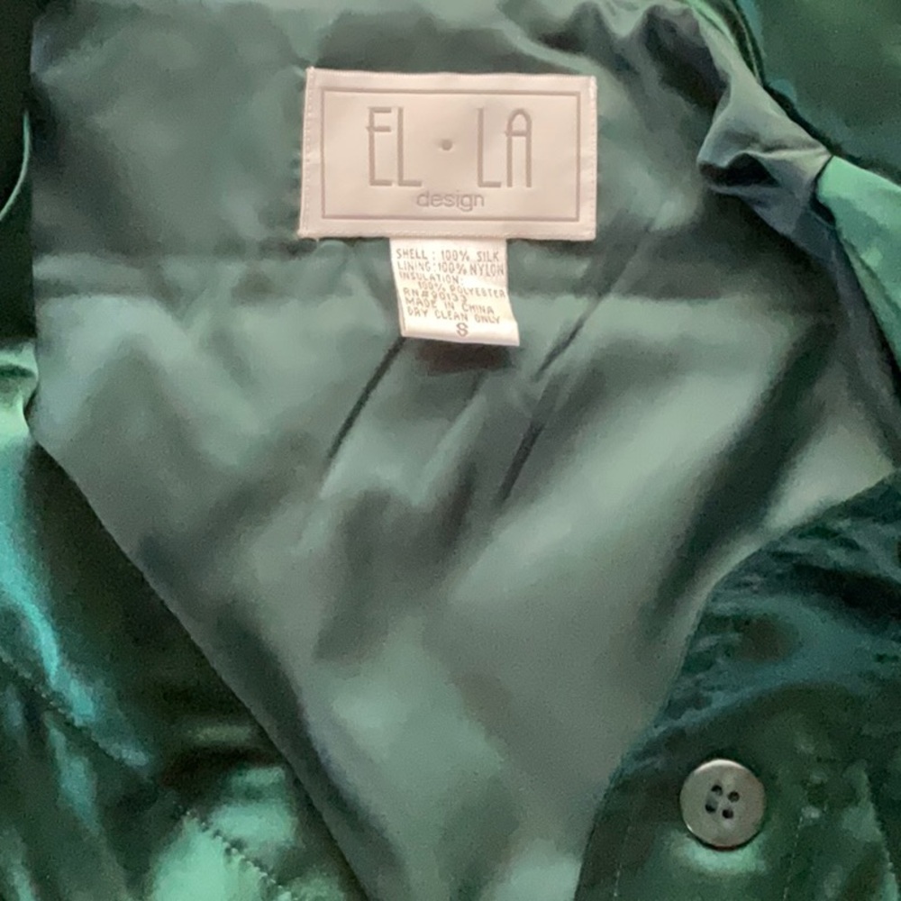 Silk Quilted Anorak Jacket Deep Forest Green NWOT - Picture 7 of 9